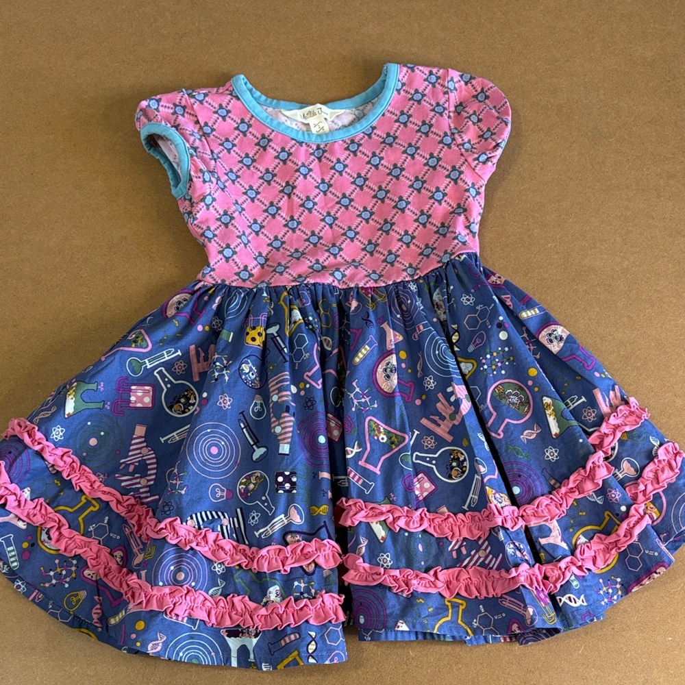Matilda Jane Choose Your Own Path Hypothesis Dress Twirl Whimsical Science Sz 2